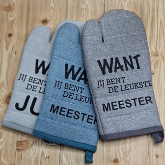 einde schooljaar, wanten, juf meester cadeau