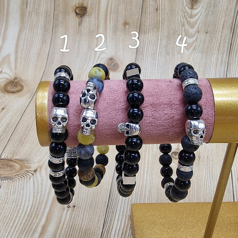 Armbanden set 3 - armbanden met doodskophoofdje