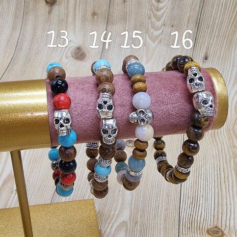 Armbanden set 3 - armbanden met doodskophoofdje