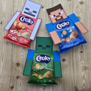 Traktatie sjabloon - Chips Minecraft