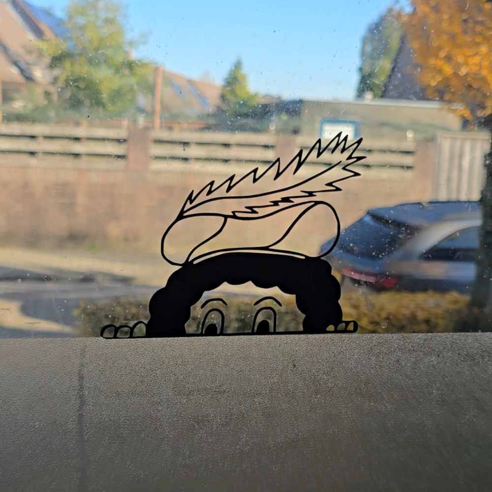 Raamsticker - glurend Pietje of Sinterklaas